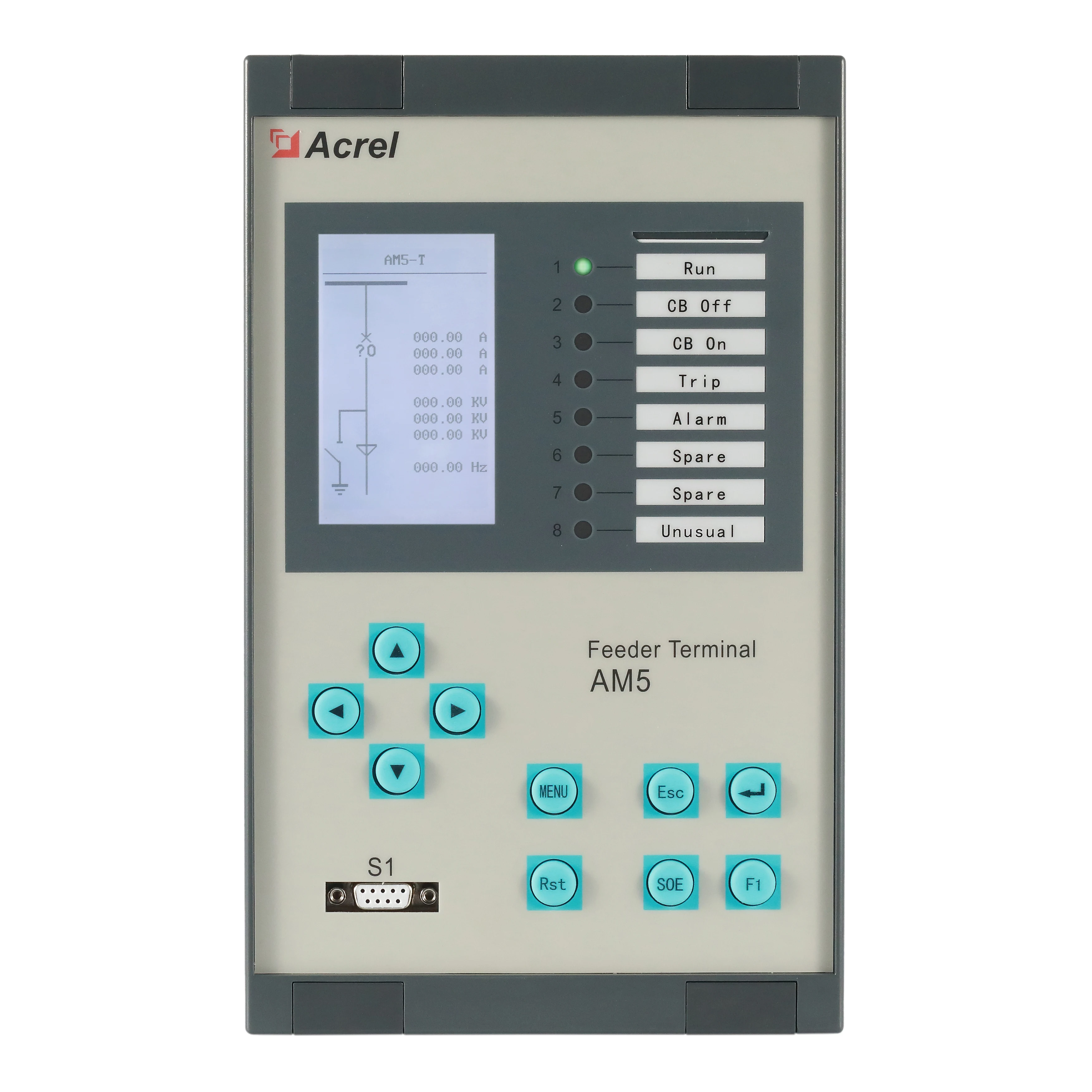 AM5 medium-voltage protection relay with overcurrent IDMT earth fault overload RS485