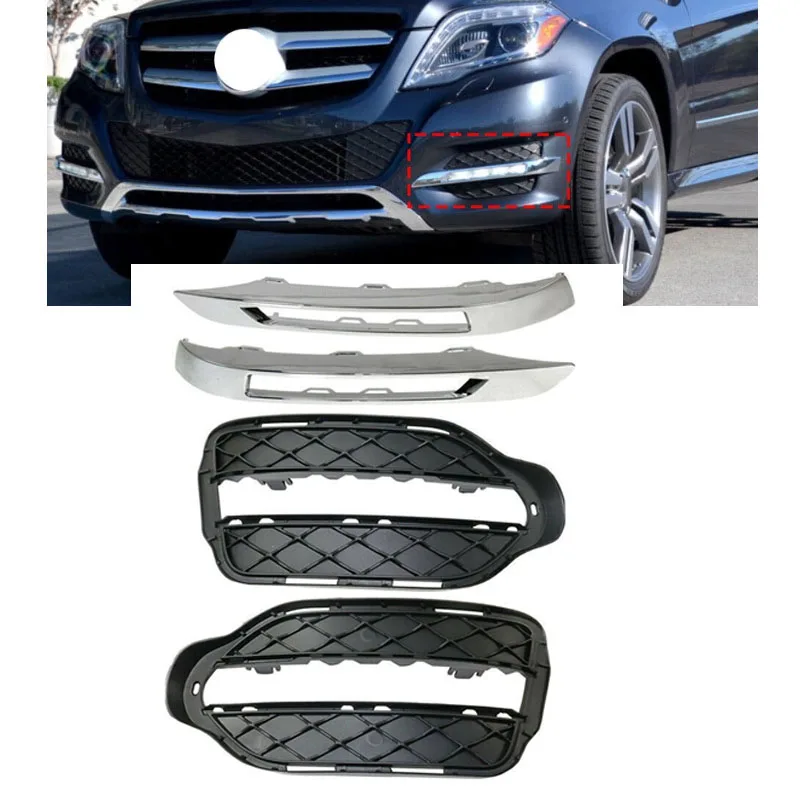 

2Pc For Mercedes-Benz GLK-Class W204 2013-2015 Grille Front Fog Light Frame Grille Decorative 2048857123 2048857223 2048853474