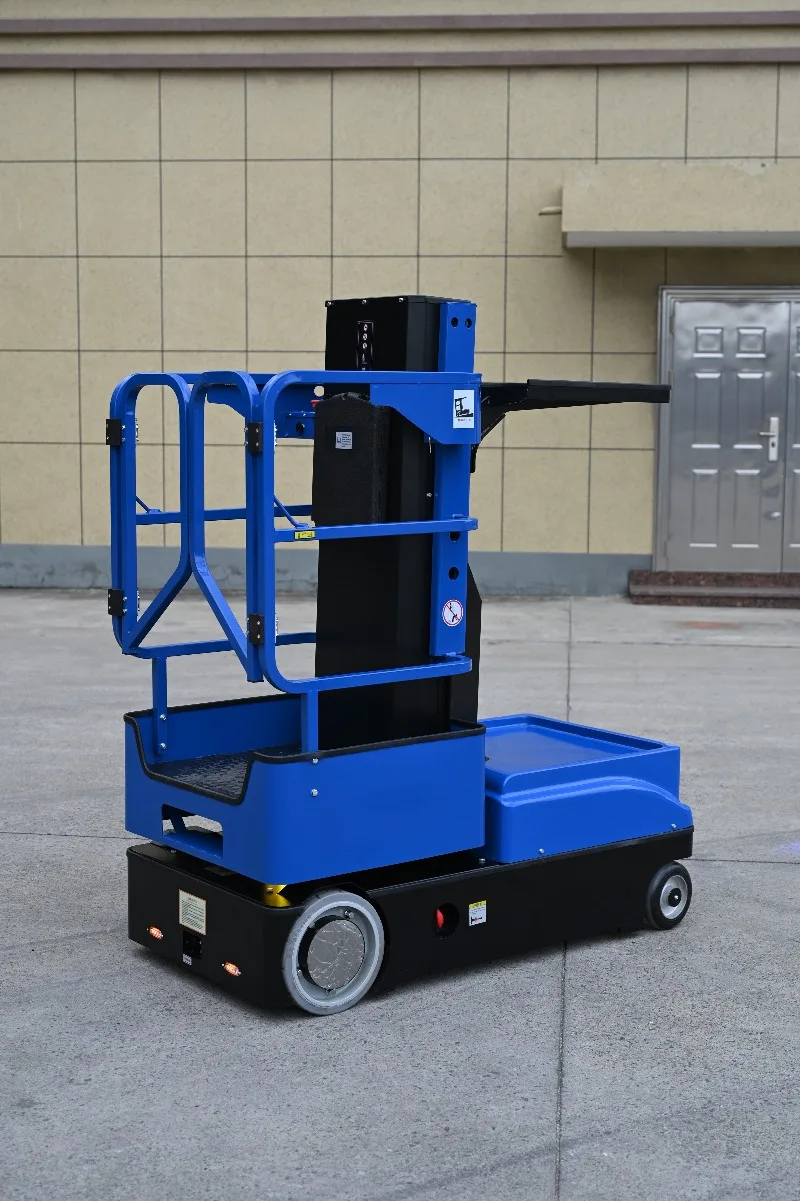 Mini Full Electric Aerial Order Picker Self-Propelled 3/4m Lift Height Dual Pedal Safety Protection Warehouse Picking Platform