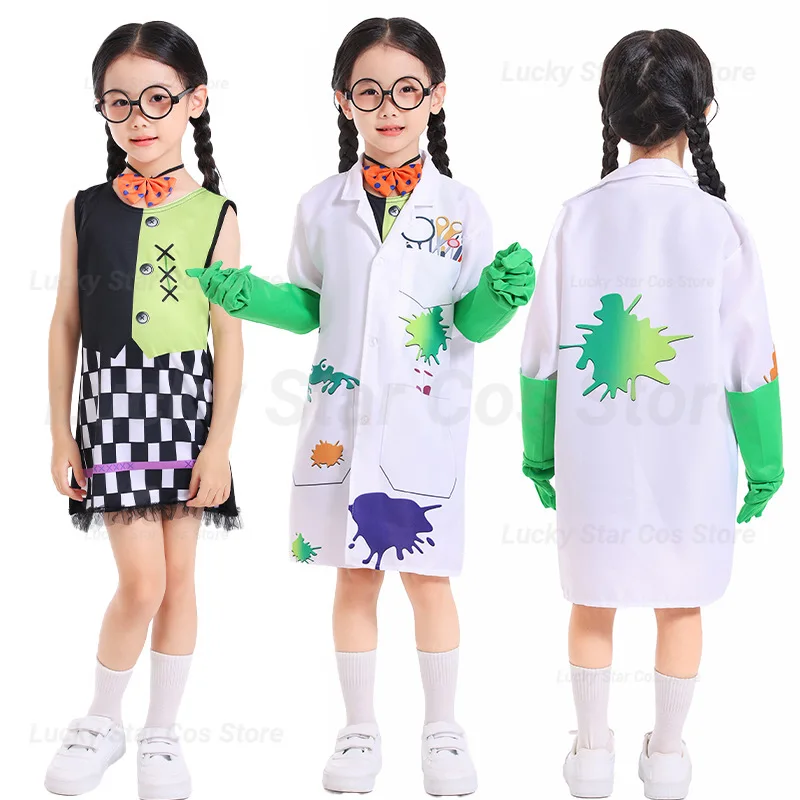 

Children's White Lab Coat Performance Costume Crazy Scientist COS Science Monster Professional Role Play Stage Performance Cloth