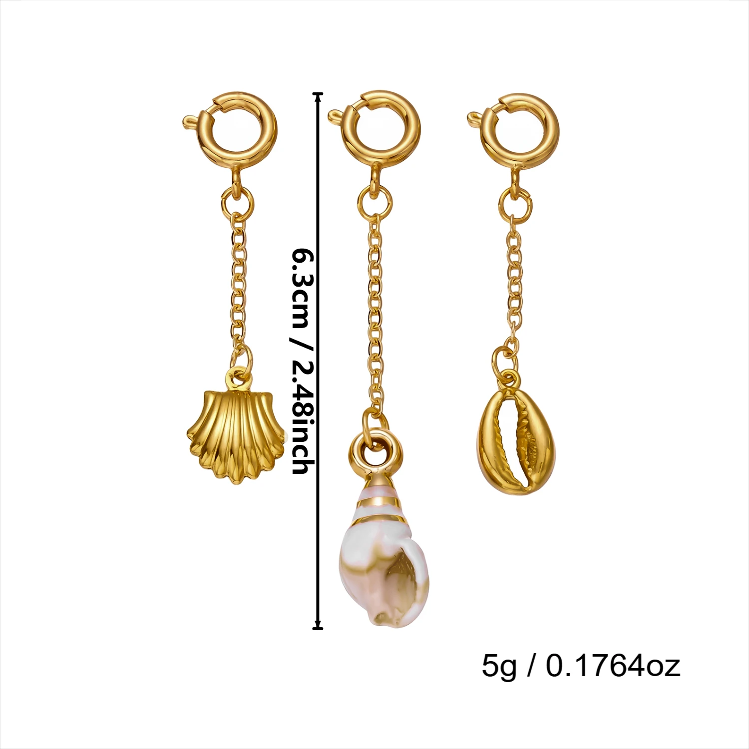 Edelstahl Muschel Seestern Bikini-Verschluss für Damen Kreativer Sonnen-Seepferdchen-Anhänger Bikini Bademode Körperschmuck – Detail 8