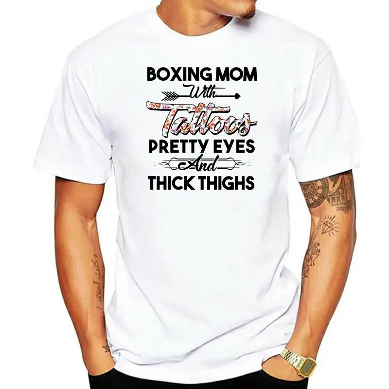 Men T Shirt Boxing Mom With Tattoos Pretty Eyes Women tshirt