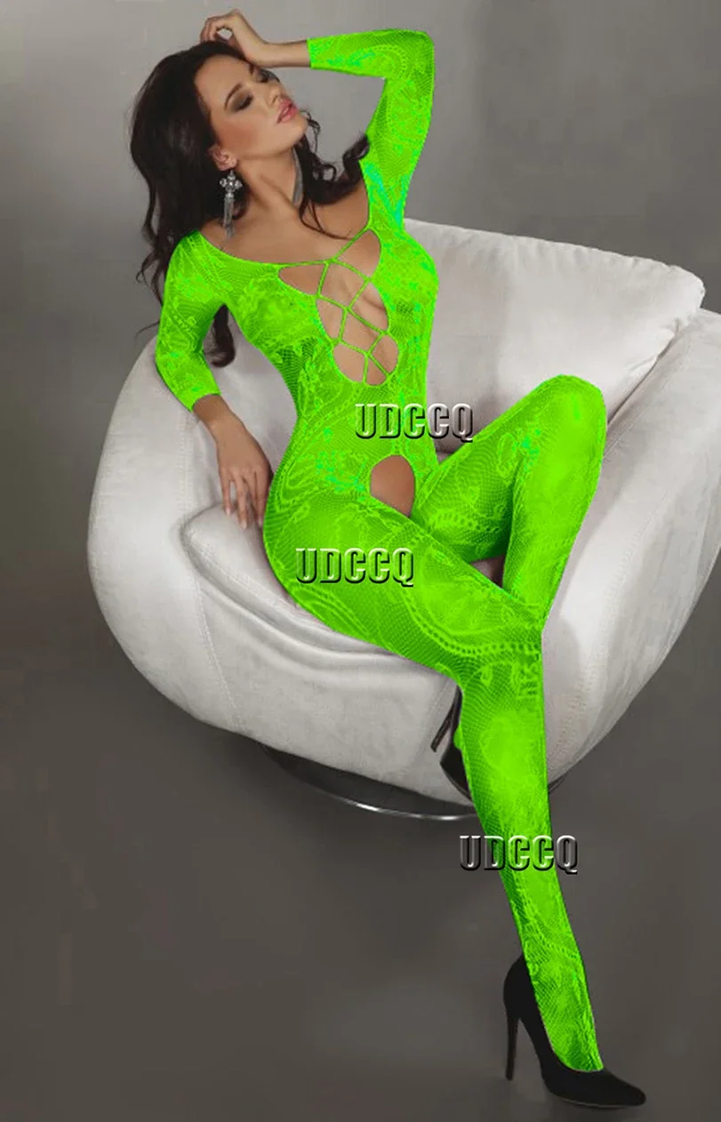 Babydoll Catsuit Underwear Chemises Teddies Costume sleepwea fluorescent green sexy dress for sex plus size erotic lingerie doll