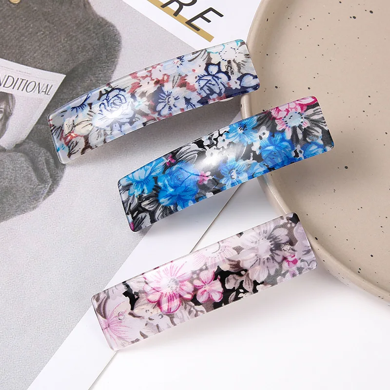 New Style Fashion  Acrylic Flower Sprung Ponytail Clip Hairpin Bath Pan Hair Claw for Women Girl Hair Accessories Headwear