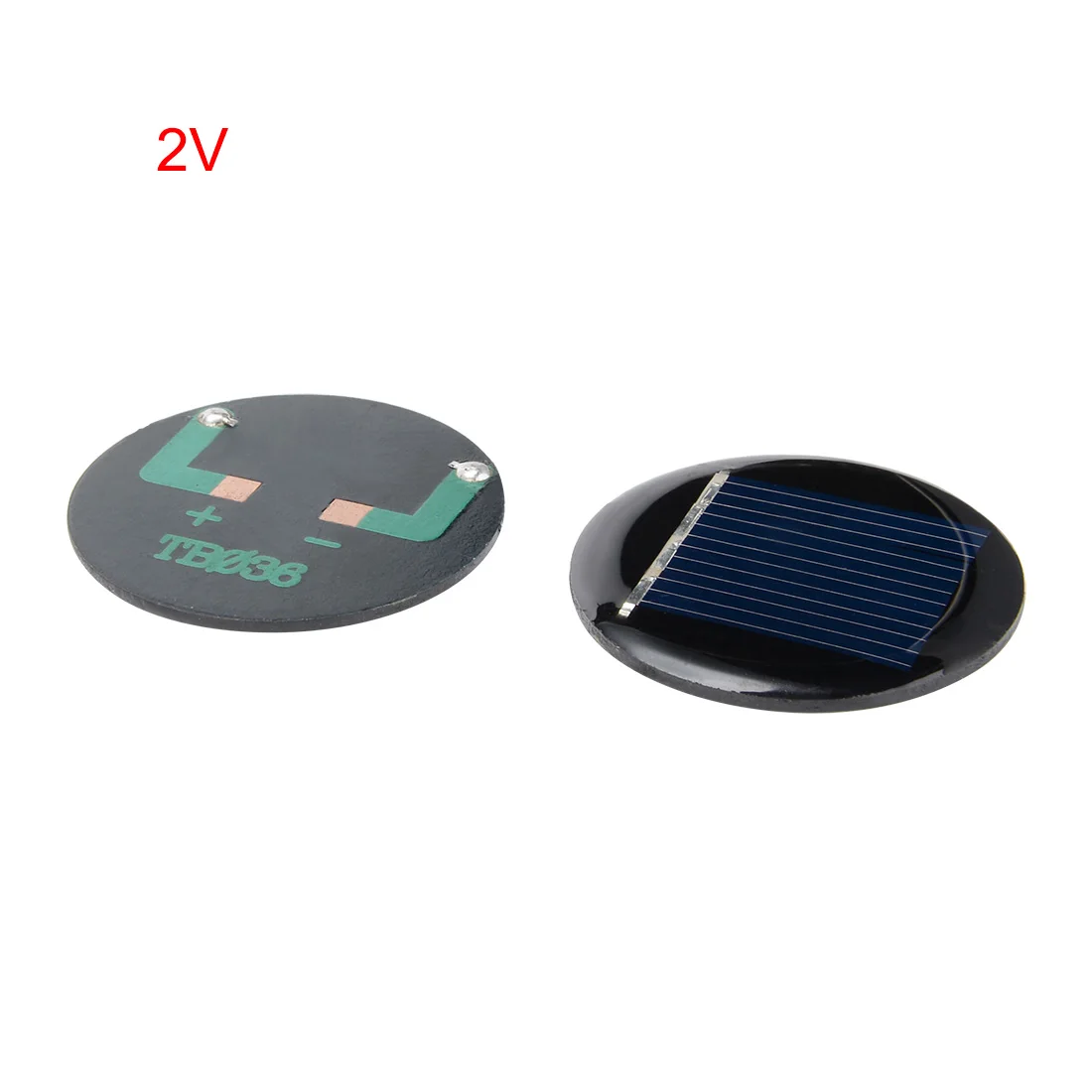 5Pcs 2V 40mA Poly Solar Panel 36mm Diameter Mini Round Solar Cell Panel Module DIY for Light Toys Charger