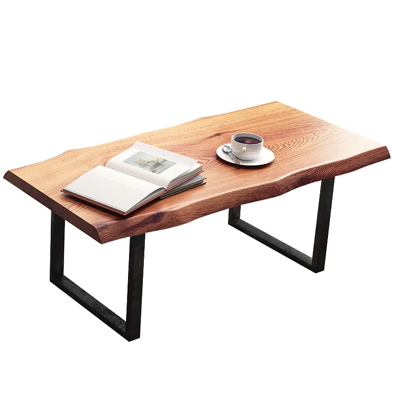 

Nordic small apartment living room solid wood TV cabinet simple modern household log sofa tea table