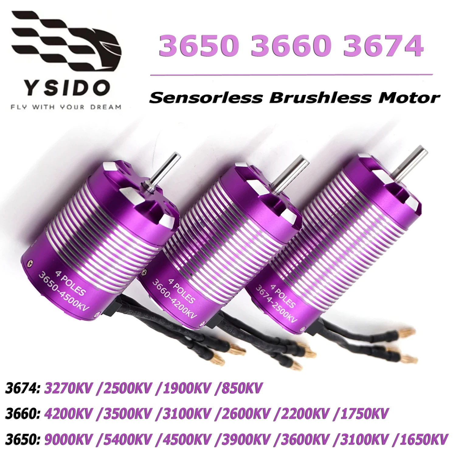 

RC 3650 3660 3674 Sensorless Brushless Motor for 1/8 1/10 Axial Traxxas TRX4 Wltoys MJX RC Car Drift Racing Off-Road Truck Buggy