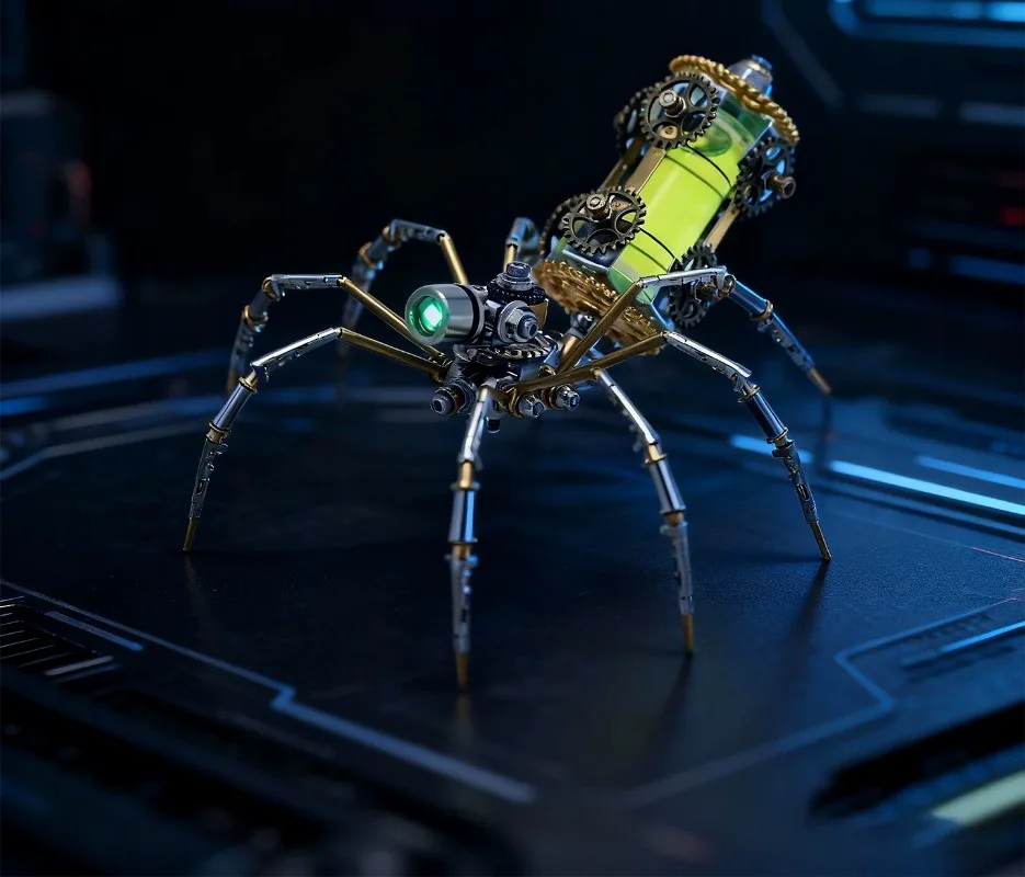For Post-apocalyptic Mechanical Spider Assembly Model Metal Mechanical Creature DIY Puzzle Hobby Display Ornament