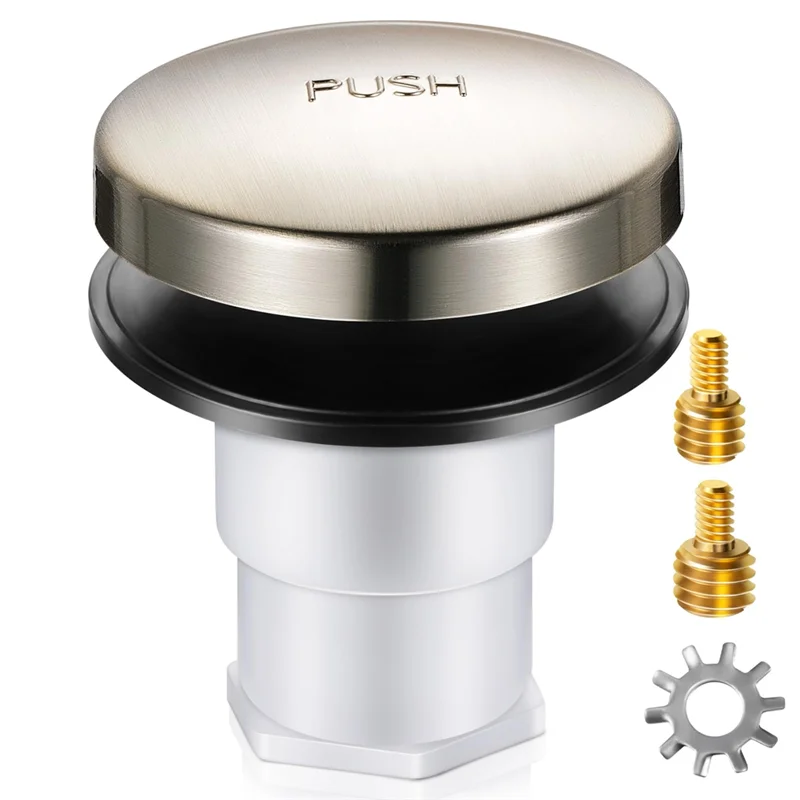 

A74E-Bathtub Up Drain Stopper,With 3/8In,5/16In Thread Studs And Star Shape Lock Washer, Tip Toe Shower Stopper Universal