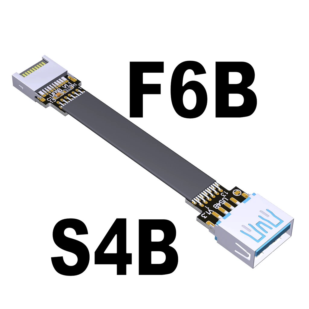 USB 3.1 Type-A 암-유형-E 수 연장 케이블 내부 USB3.1 유형 E 마더보드 13P/16P용 나사 구멍이 있는 플랫 코드