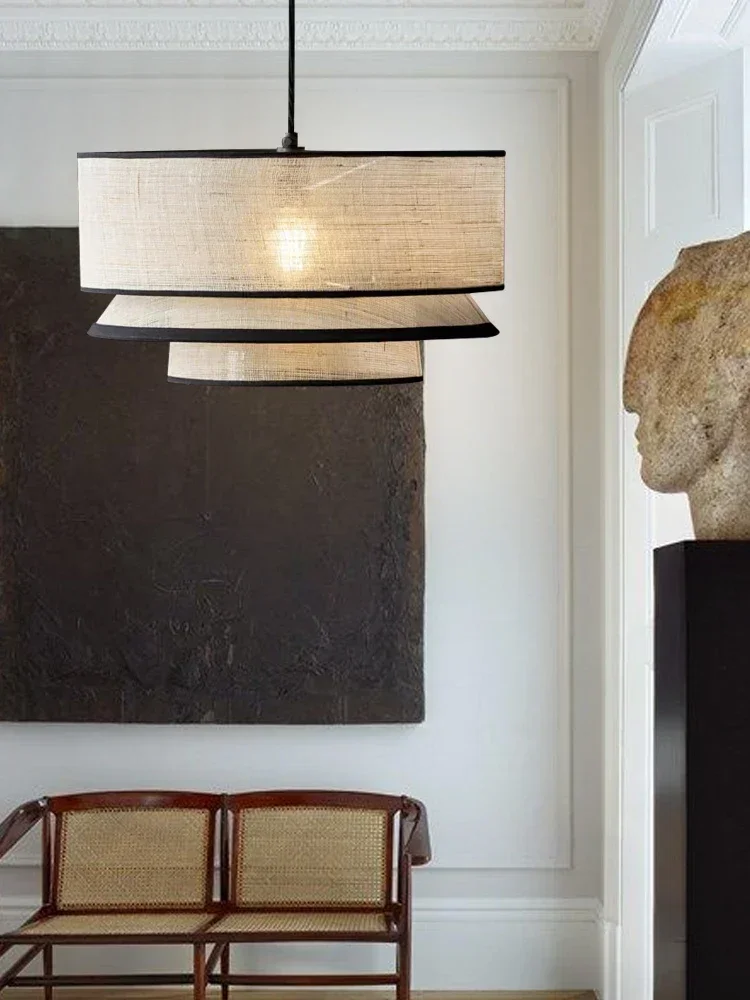 Fabric Ceiling Pendant Lamps Living Room Restaurant Bedroom Kitchen Chandelier Home Decor Lustre