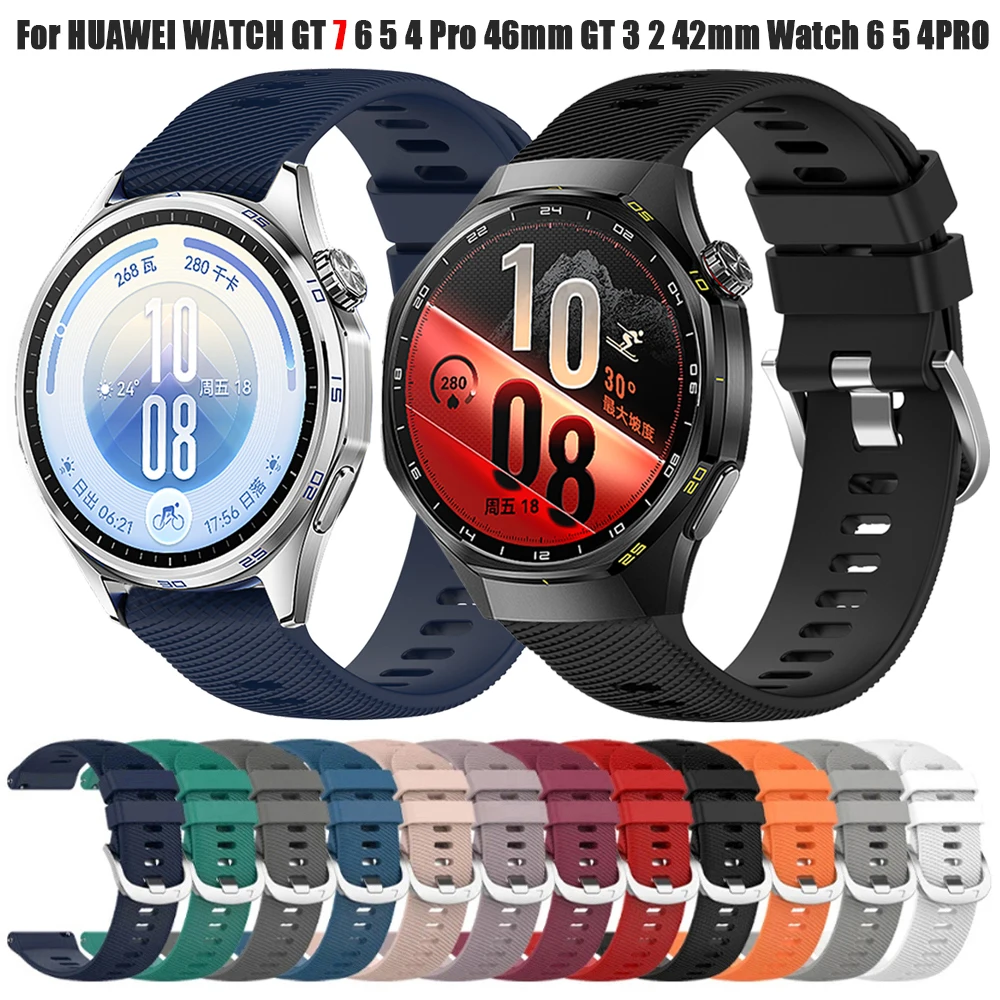 20mm 22mm Soft Silicone WatchBand For HUAWEI GT7 Pro GT 7 6 5 4 46mm GT 3 2 42mm Sport Strap For Samsung Galaxy Watch 7 6 5 4 3