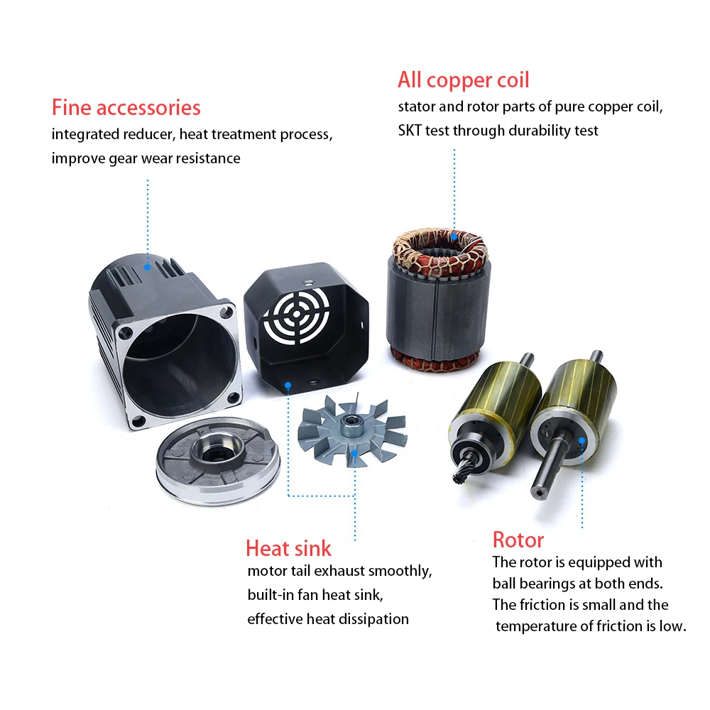 5K 1.2cm Shaft Gear Motor with Speed Controller| 120w Packaging Machine Motor with Speed Controller