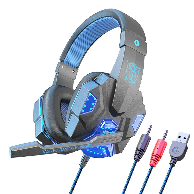 Professional Led Light Wired Gaming Headphones With Microphone For Computer PS4 PS5 Xbox Bass Stereo PC Gaming Headset Gifts