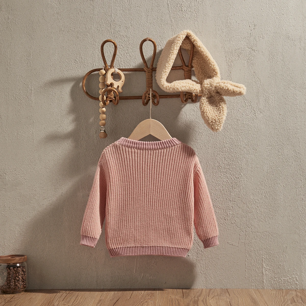 EWODOS Baby Girl Knit Sweaters Cute Loose Long Sleeve Round Neck Contrast Color Pullover Infant Fall Tops Baby Autumn Clothes