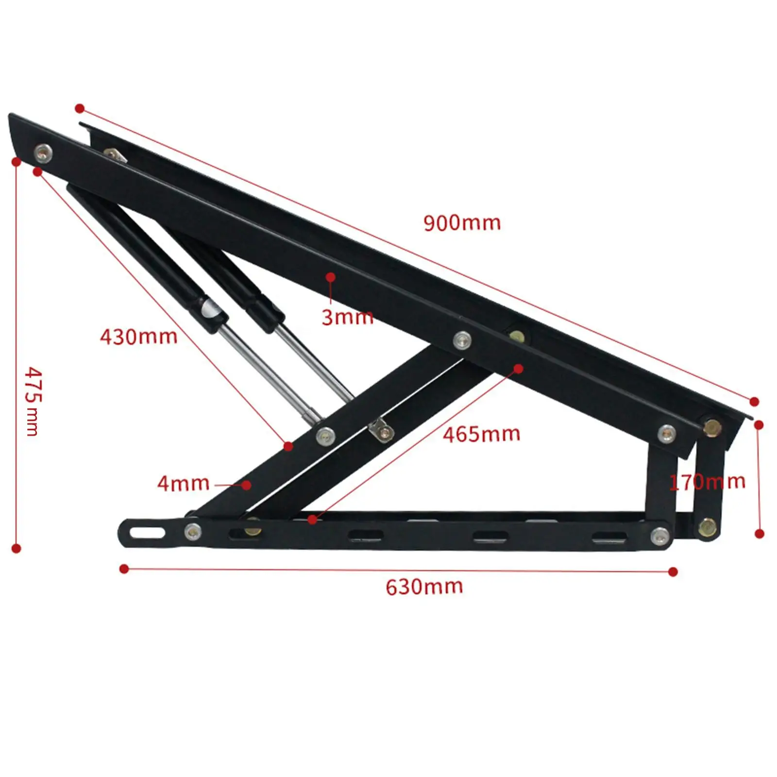 2 Pieces Lift up Storage Bed Hinge DIY Furniture Hardware Folding Sofa Storage Mechanism Gas Springs Storage Bench Hinge