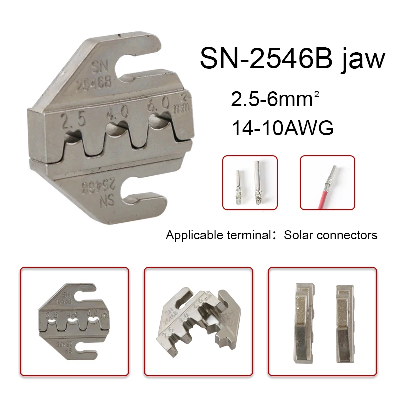 Crimpzange mit Legierungsbacken SN-2546B 58B 02C 03H 06WF X6 / 06 48BS, verwendet zum Crimpen von Anschlussklemmen, Backenbreite 4mm