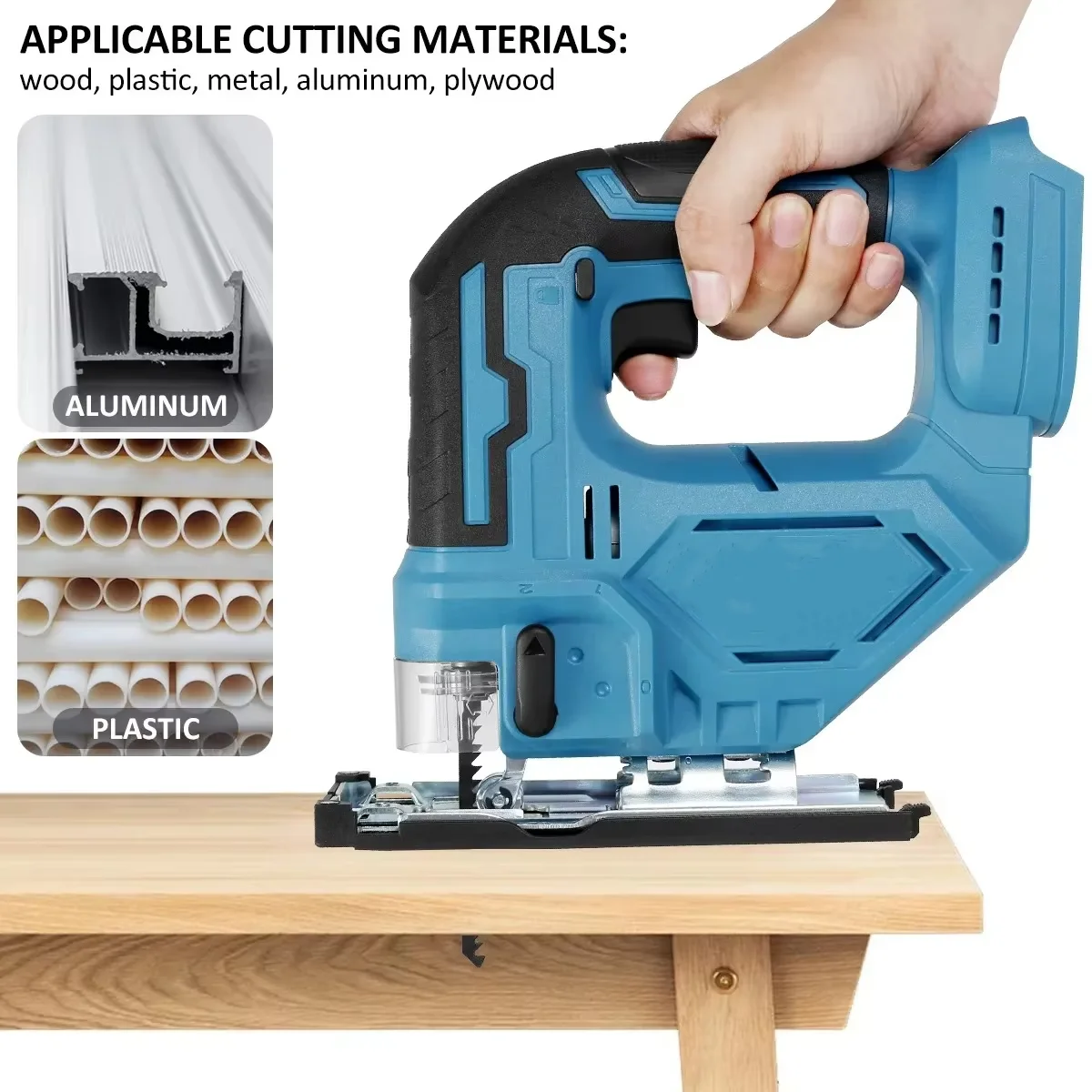 

Brushy Electric Jig Saw Electric Curved Saw Cordless Portable Multi-Function Carpenter Power Tool For 18V Lithium Battery