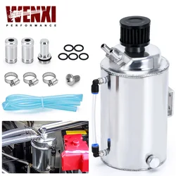 2L 2 Litre Aluminum Polished Round Oil Catch Can Tank With Breather Filter WX-TK01