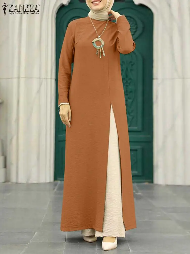 

Muslim Long Tops For Women Islamic Clothing Turkey Dubai Abaya ZANZEA Elegant Long Sleeve Blusas Ramadan Abayas Eid Caftan 2023