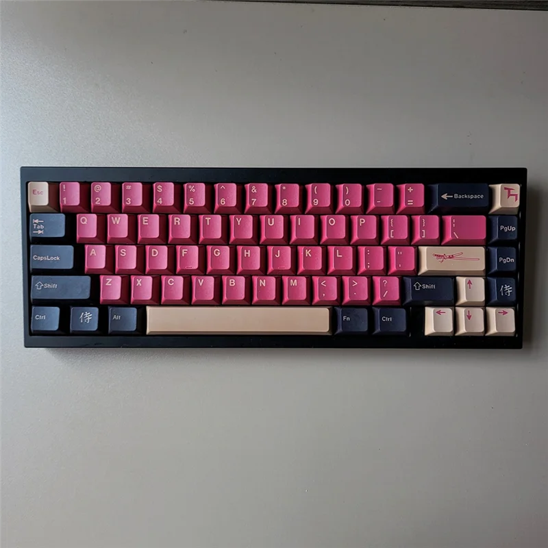 Zestaw klawiszy VO-Keycaps PBT Cherry Profile Red Samurai Big Set, klawisze hiszpańskie, francuskie, niemieckie, angielskie do klawiatur mechanicznych SPANI