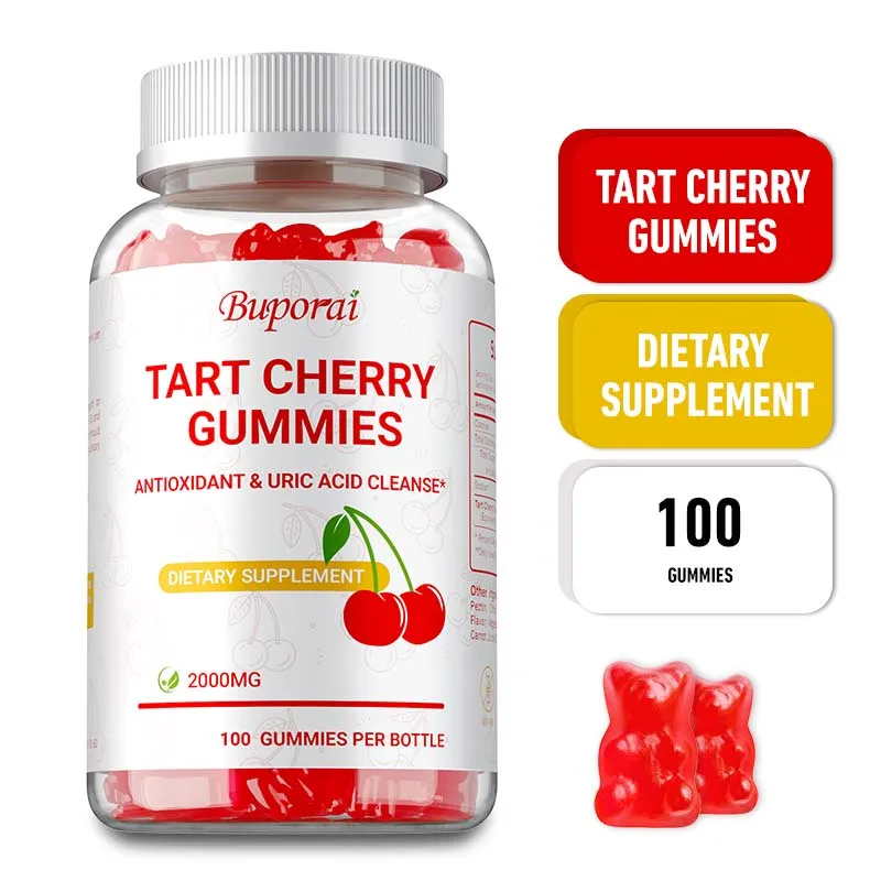 

Tart Cherry Gummies - Antioxidant, Helps with Urinary Tract Health, Promotes Uric Acid Balance, and Improves Immunity