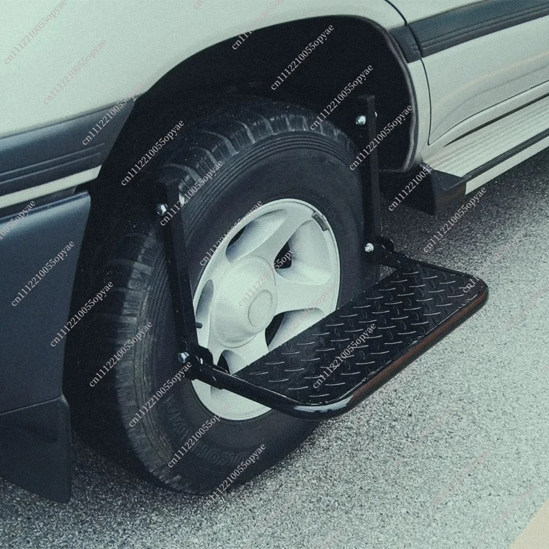 Adjustable Foldable Tire Step Ladder, Heavy Duty SUV Truck Wheel Climbing Pedal For Roof Cargo Installation
