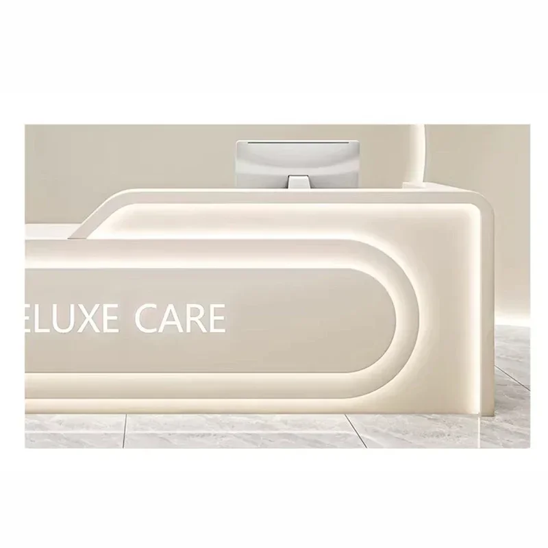 مكاتب الاستقبال على الطراز الكريمي، مكتب الاستقبال، مكاتب الاستقبال، مكاتب الاستقبال، ماكينة تسجيل المدفوعات النقدية، أثاث المكاتب، طاولة Et LLRD