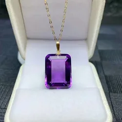18k Real Gold Natural Amethyst and Toapz Women's Retro Jewelry Gemstone with Certificate Gift for Girlfriend