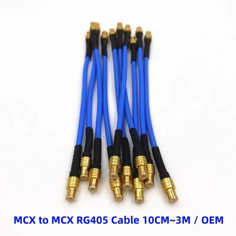 

10Pcs MCX Male to MCX Male RG405 Semi-rigid Wire RG-405 Coax Pigtai Flexible Blue Jacket Jumper Cable 10CM 15CM 20CM 30CM 50CM