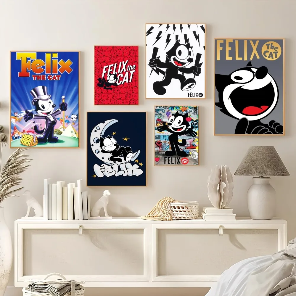 Cartoon F-Felix the C-Cat Film Poster Prints Wall Painting Bedroom Living Room Decoration Office Small