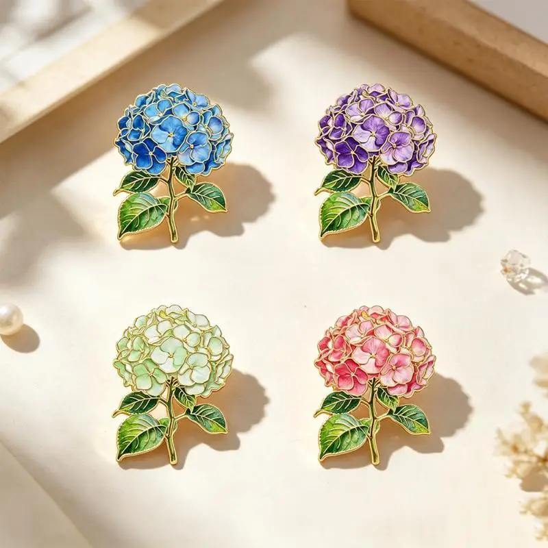 1/4pcs Elegant Botanical Enamel Flower Pins Assorted Plant Lapel Brooches For Women Clothing Accessories