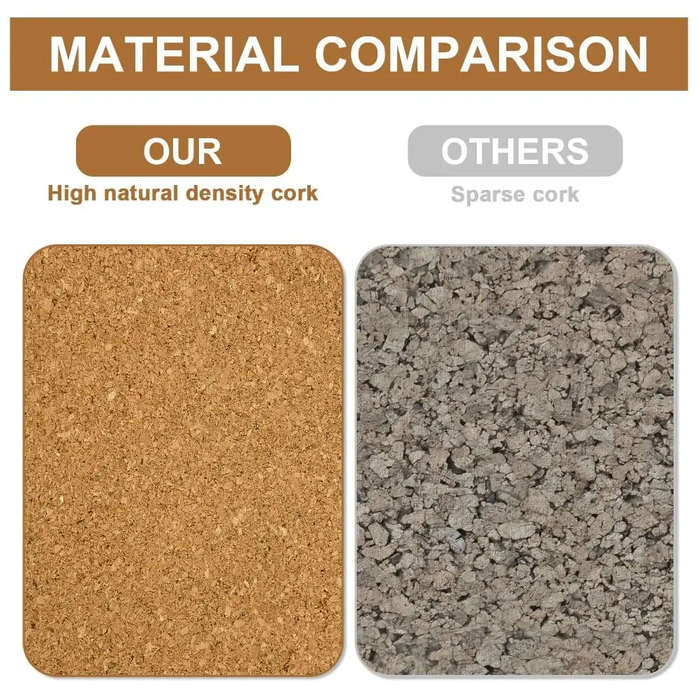 Cork Material Self Adhesive Cork Board Self Adhesive Frameless Hanging Thumbtacks Board Removable Wall Message Board