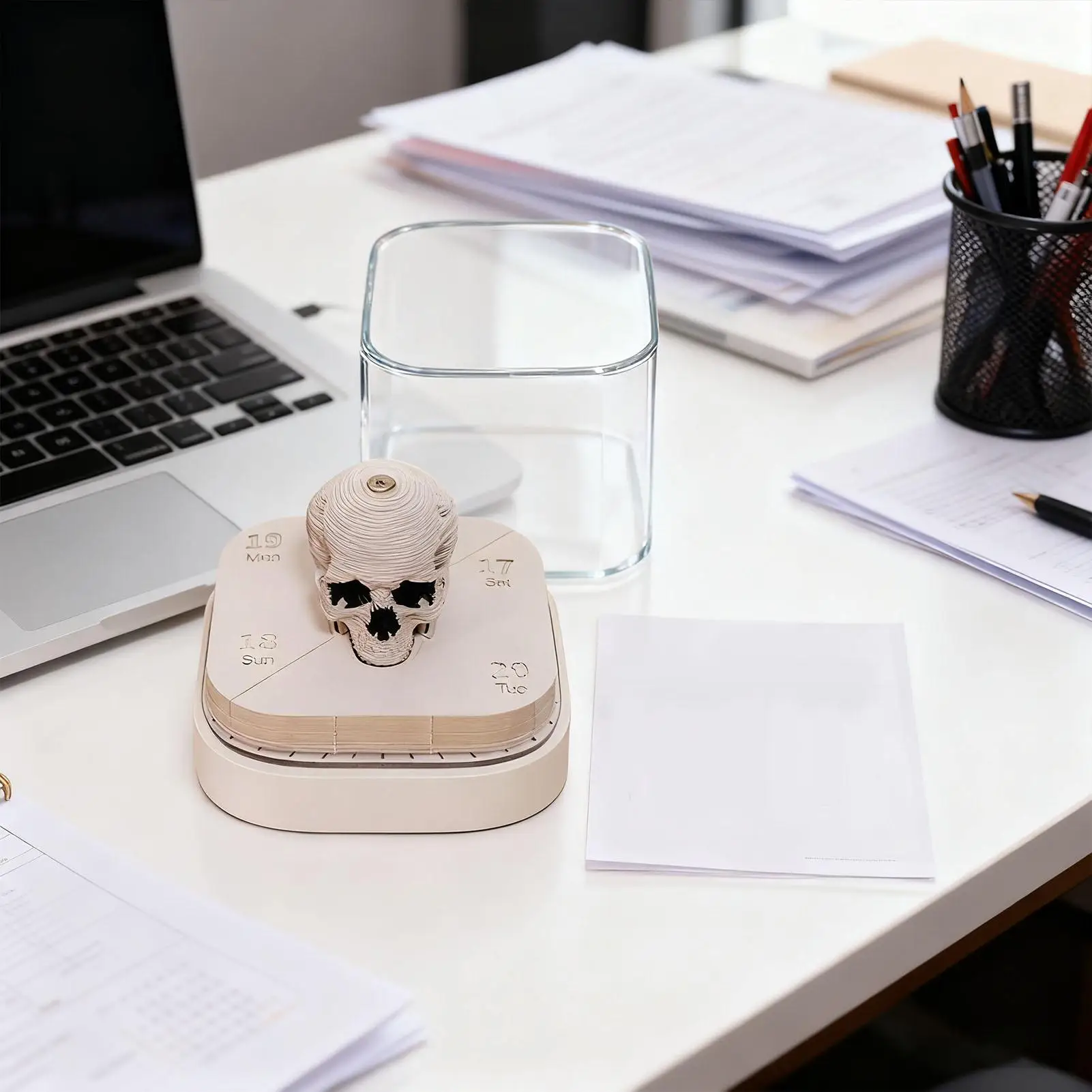 تقويم ثلاثي الأبعاد 2026 مكتب ثلاثي الأبعاد على شكل جمجمة تمزيق المفكرة ورقة النحت الفن التقويم للمساعدين التنفيذيين الكلية Freelancers #4