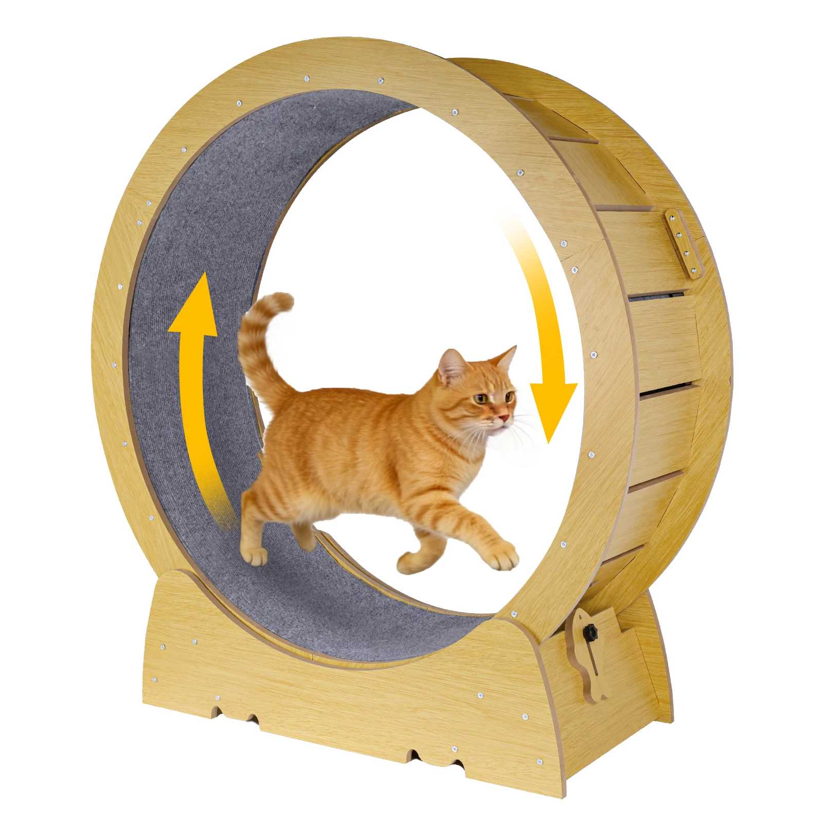 Image of Leises Katzen-Laufrad für den Innenbereich, Haustier-Trainingsgerät mit TPE-Silent-Spinner, stabilem Sockel und Anti-Klemm-Pfoten-Katzenrad für Katzen und Hunde