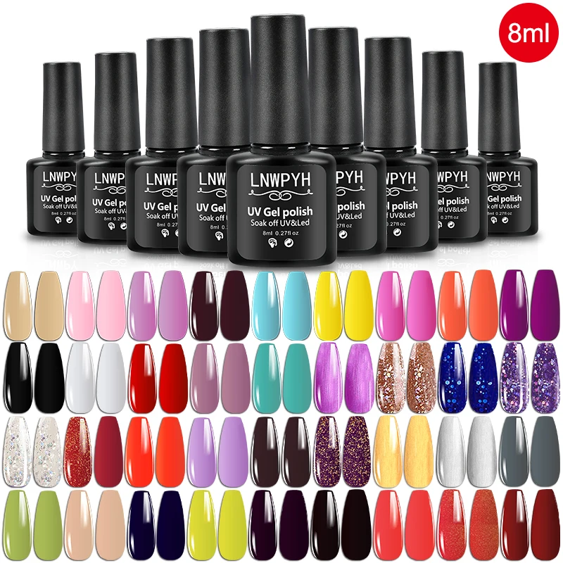 Nagelgellak 36-kleuren gelnagellak Semi-permanente gel Vernis Base Top Coat Nail Art-manicure Losweken LED UV-gelvernissen