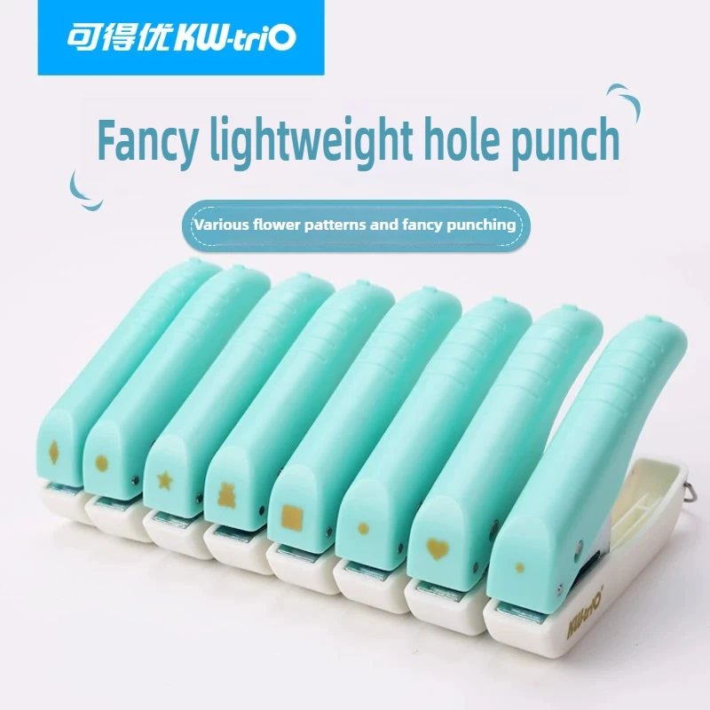 KW-Trio 4mm Hole Punch Handmade DIY 9 Type of Pattern Embossing Tool for Scrapbooking Office School Supplies Stationery