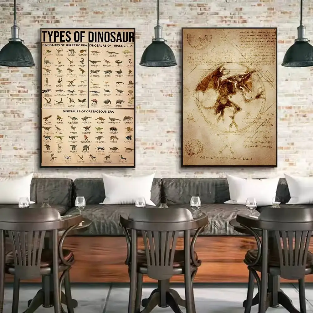 Retro cool dinosaur Series Poster HD home decor sticky wall waterproof home living room bar aesthetic decor - Image 4