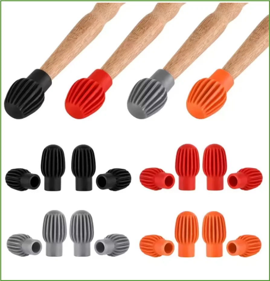2PCS/4PCS Drum Mute Silicone Sleeves - Weakened Sound Silencers, Practice Tips, Drumstick Head Rubber Sleeves for Quiet Drumming