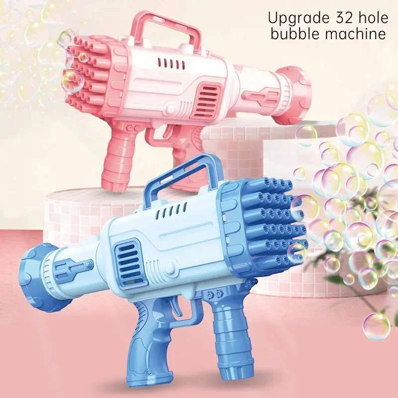 

32 Holes Bubble Machine Gun Toys for Kids Rocket Soap Bubble Machine Guns Automatic Toys Children Gift( Not Include AA Battery)