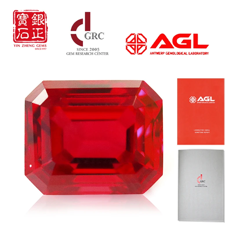 

YinZheng Lab Grown Ruby Czochralski Emerald Cut Ruby Can Be Provide GRC Or AGL Certificate Synthetic Cultivate Ruby