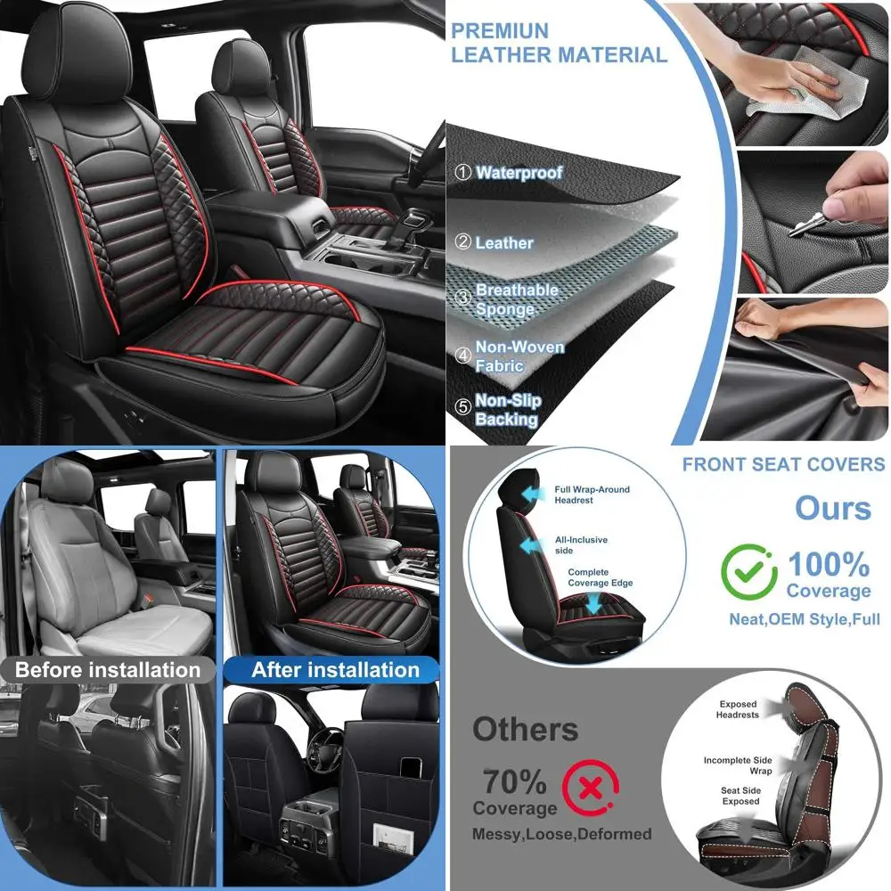 

Чехлы на сиденья грузовика подходят для Ford F150 2009-2025 2026 и F250/F350/F450 2017-2026 Super Crew/Lighting/Super Cab/обычная Cab Pickup Se