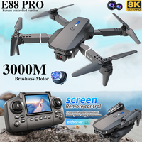 New E88Pro RC Drone Professinal With Screen Remote Control Wide Angle Dual 8K HD Camera Foldable RC Helicopter WIFI FPV Gift Toy