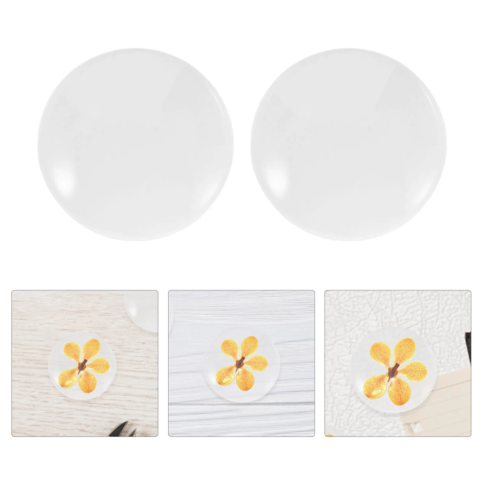 

50Pcs Art Glass Cabochons Clear Round 35Mm Flat Back Dome Tiles for Jewelry Making DIY Craft Projects Photo Pendants Cameo