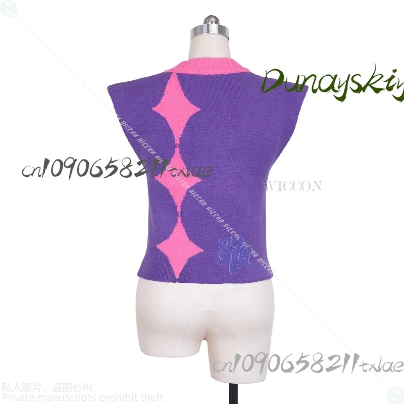 Kpop Demon Anime Movie Cosplay Saja Boys Mystery SODA POP Costume Kawaii Lovely Purple Vest Sweater 코스프레 Cute Halloween Cos
