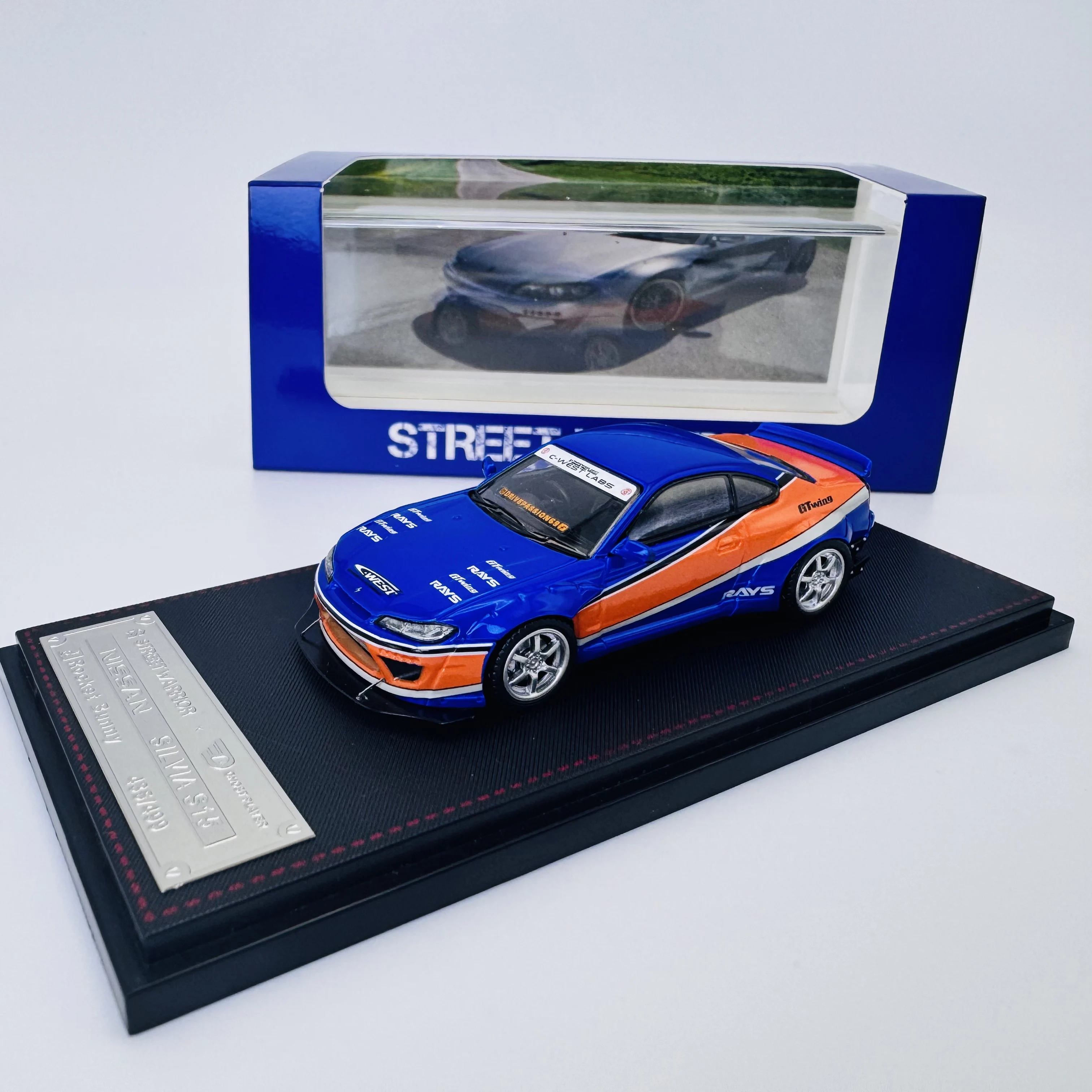 

SW 1:64 Silvia S15 Rocket Rabbit Pandem Alloy Car Model Collectible model cars