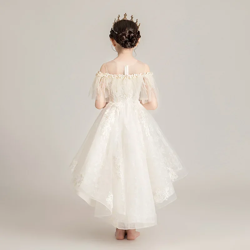 Flower Girl Princess Dress Fluffy garze Host per bambini Walk Show abito da sera bambina abito da sposa Flower Girl Performanc