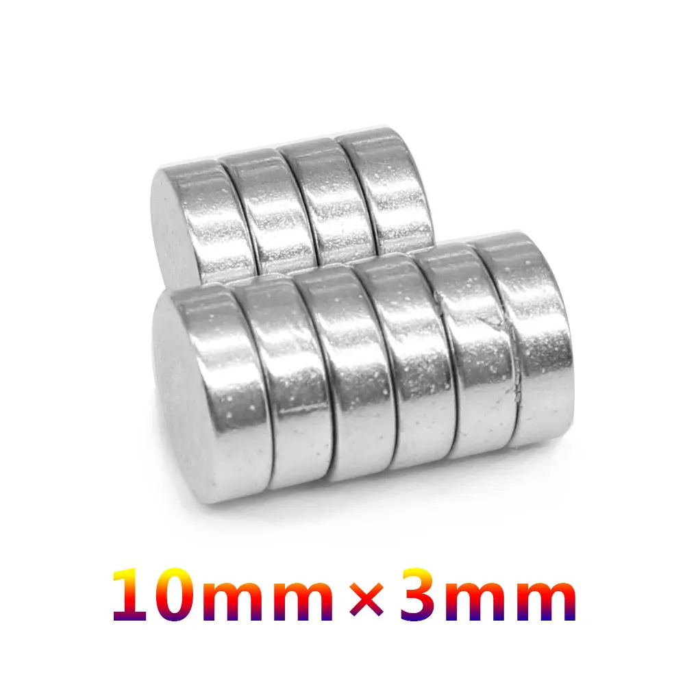 10-300 Uds. Imanes redondos de 10x3mm 10x3mm magnéticos fuertes y potentes para nevera, bricolaje, construcción, científico, artesanía, educación