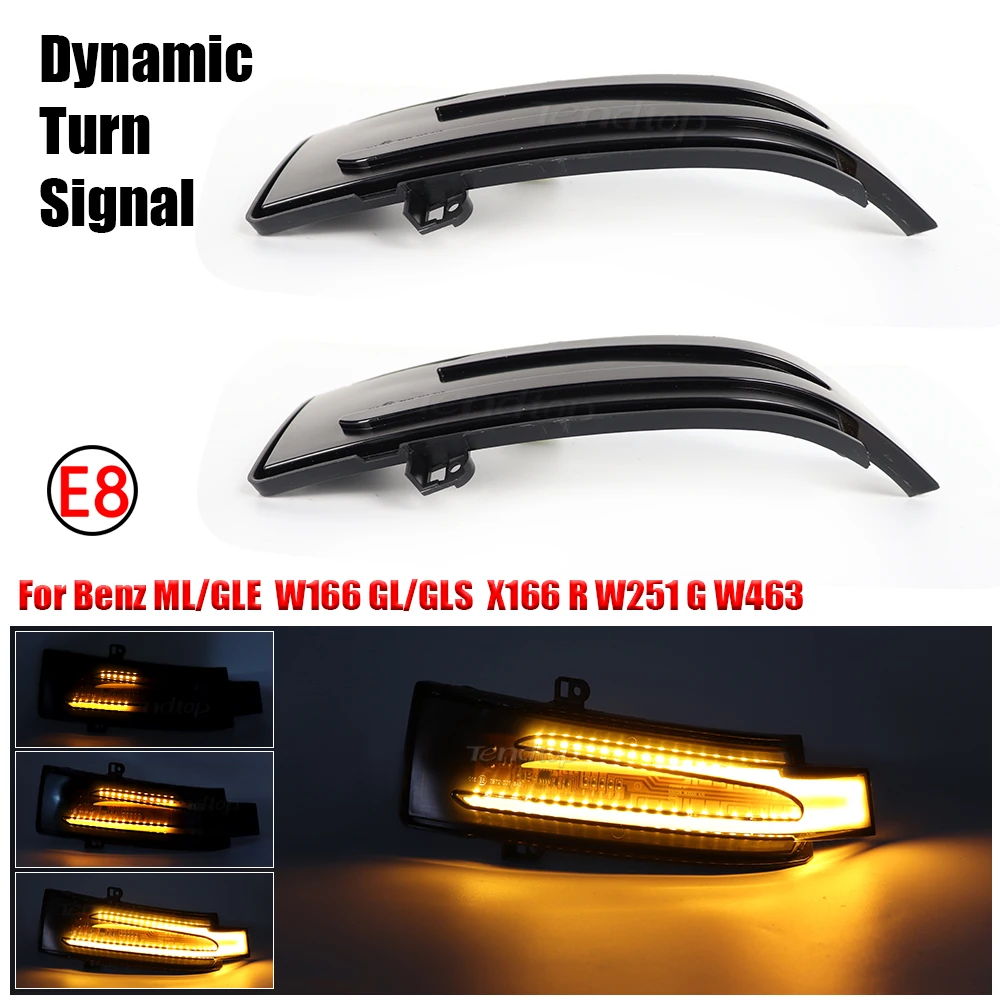 LED Dynamic Turn Signal Mirror Side Repeater Blinkers Lamp For Mercedes Benz GL/M/R/G-Class SUV W463 X164 X166 W166 W251 V251