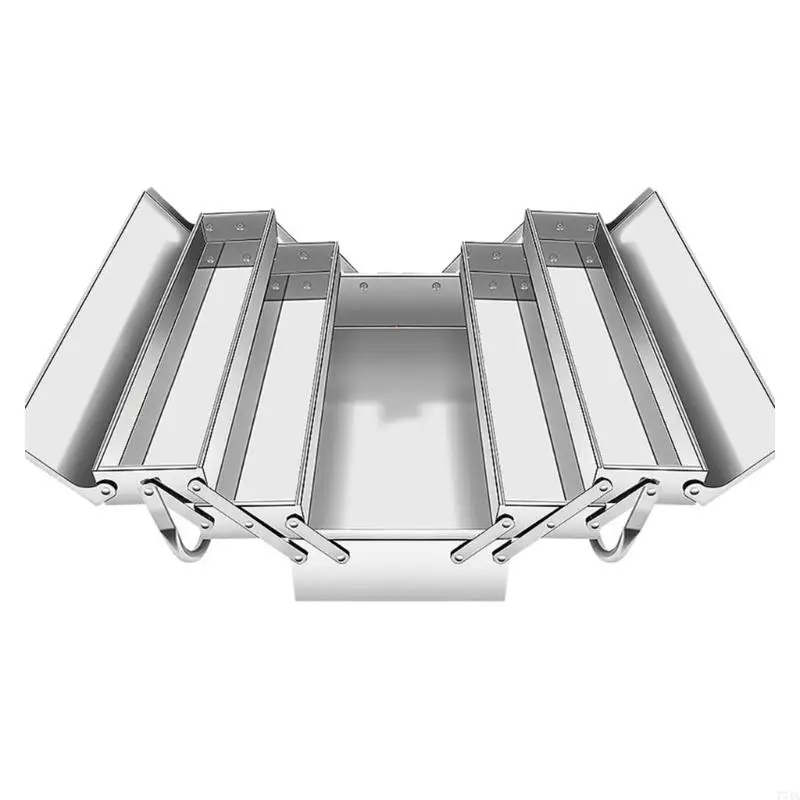 77JA Tiết kiệm không gian Double lớp Thiết kế giải pháp lưu trữ hộp công cụ không gỉ có thể gập lại để sửa chữa nhà và cắm